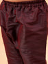 Boy's Beige Nehru Jacket With Wine Kurta And Pyjama Set